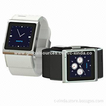 Smart watch phone with Android 4.0, built-in 2MP camera, supports WiFi and GPS function